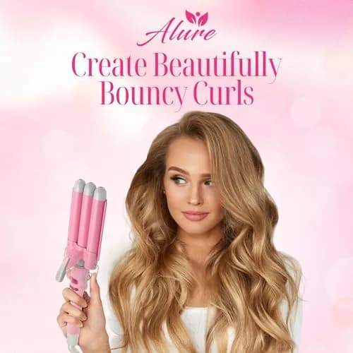Alure Three Barrel Curling Iron Wand, 1 Inch Ceramic Tourmaline Hair Waver | Rapid Heat Up, All Hair Types, Travel Dual Voltage thumbnail 7
