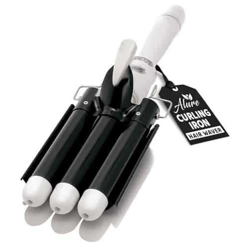 Alure Three Barrel Curling Iron Wand, 1 Inch Ceramic Tourmaline Hair Waver | Rapid Heat Up, Precise Control, Dual Voltage thumbnail 1