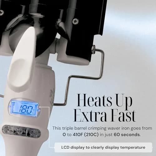 Alure Three Barrel Curling Iron Wand, 1 Inch Ceramic Tourmaline Hair Waver | Rapid Heat Up, Precise Control, Dual Voltage thumbnail 4