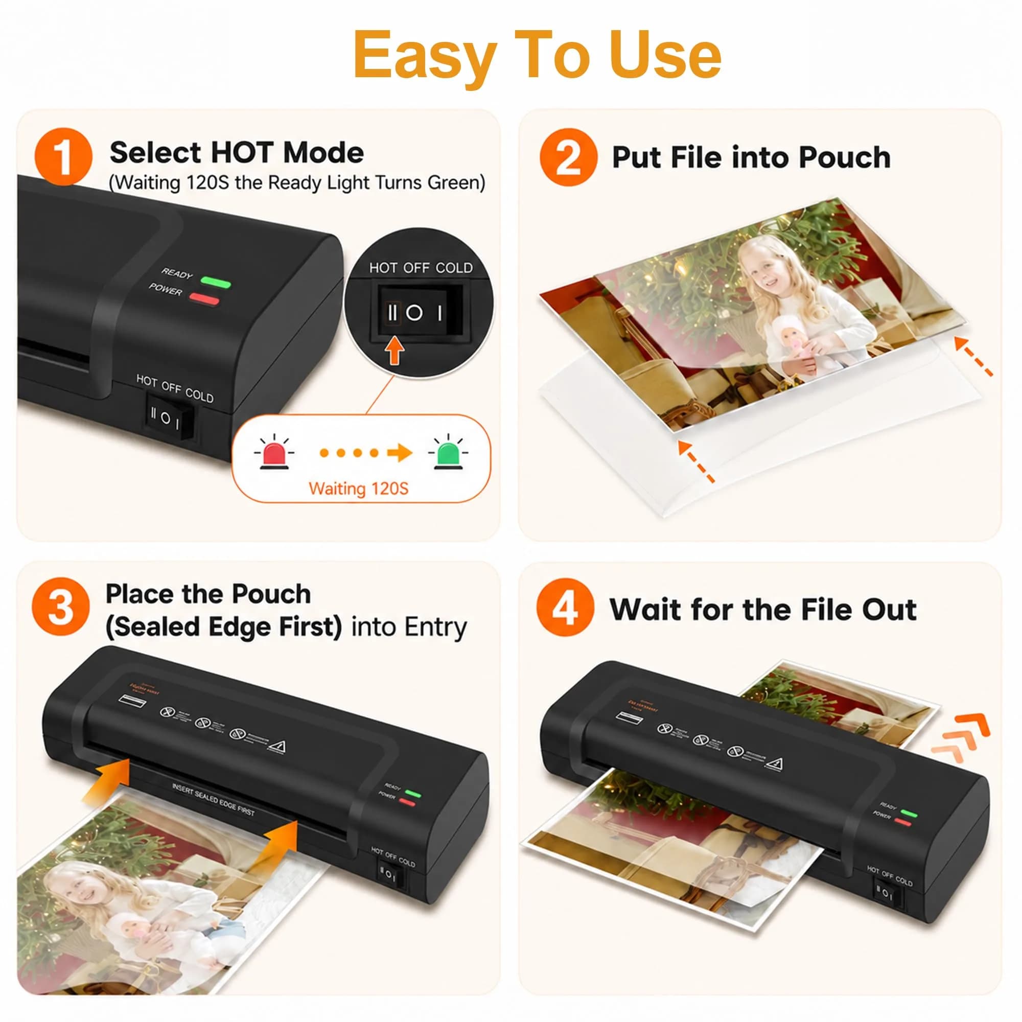 VidaTeco OL260B 9-inch Laminator Machine with 20 Sheets | ETL Certified, 2-Min Warm-up - view 5