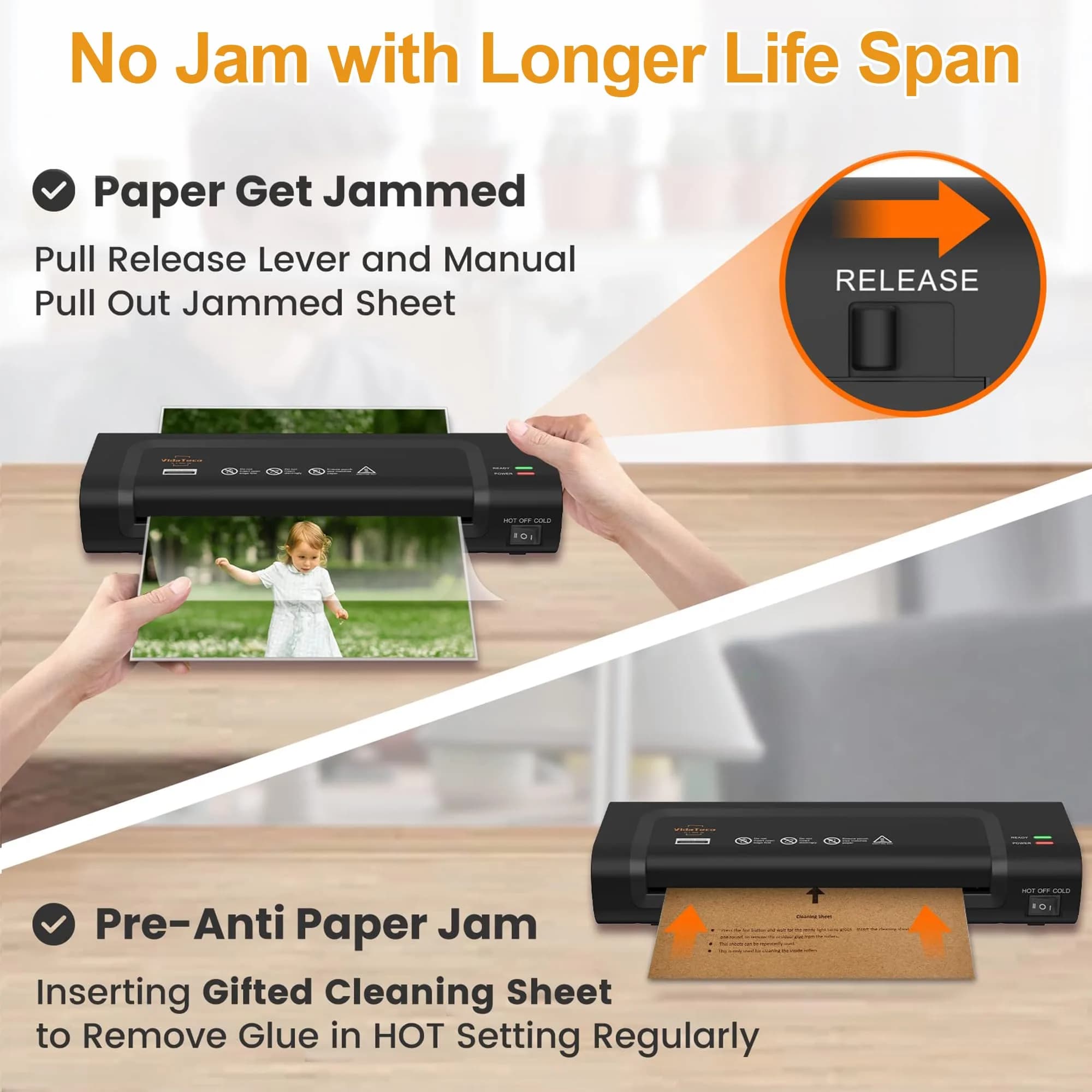 VidaTeco OL260B 9-inch Laminator Machine with 20 Sheets | ETL Certified, 2-Min Warm-up - view 7