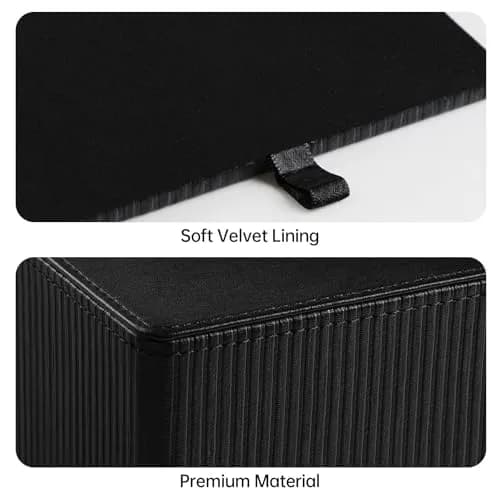 Cretkhp PU Leather Square Tissue Box Cover Cube Black | Modern Decorative Holder for Bathrooms thumbnail 4