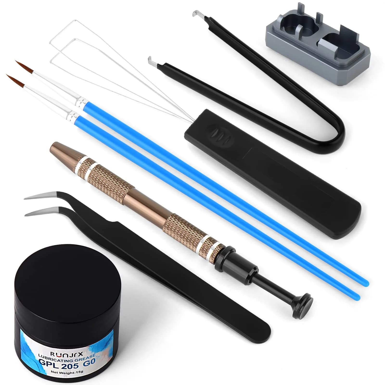YIMAGUJRX Keyboard Lube Kit with Switch Opener Tweezers for Custom Keyboard, Keyboard Lube Tools — Lube Kit-C