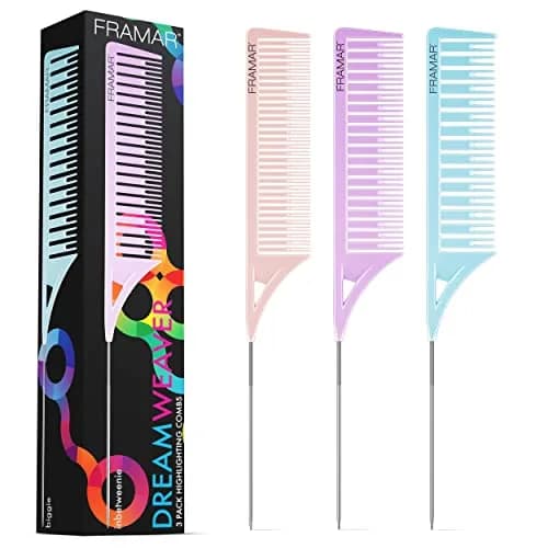 FRAMAR Dreamweaver Highlight Comb Set, Hair Dye Comb – 3 Pack Pastel | Lightweight, Static Free & Durable thumbnail 1