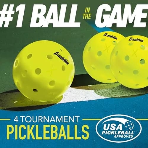 Franklin Sports Jet Pickleball Paddle and Ball Set - 4 Player Aluminum Paddle Set with 4 X-40 Outdoor Pickleballs, Red/Blue, 3.65 lbs thumbnail 6