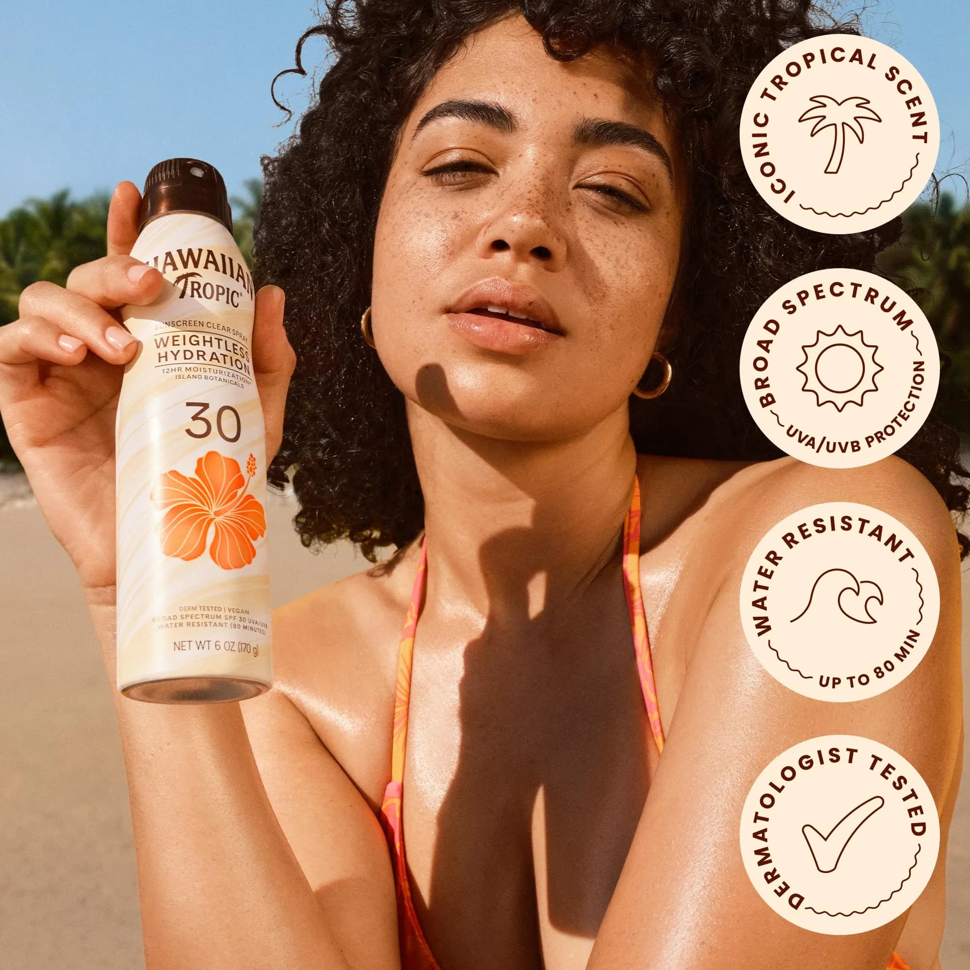 Hawaiian Tropic Weightless Hydration SPF 30 Sunscreen Spray 354ml (12 Fl Oz) | Broad Spectrum UVA/UVB Protection - view 5