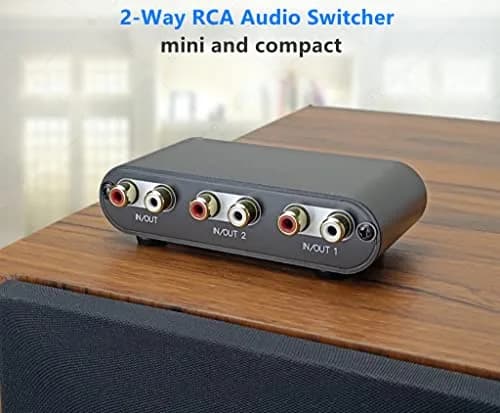 TENEALAY 2-Way RCA Stereo Audio Switch Input Signal Source Switcher Selector Splitter Box (2 in 1 Out / 1 in 2 Out) | Supports Volume Control & Mute thumbnail 2