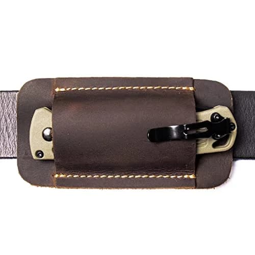 topstache Leather Knife Sheath Size S | Handmade Leather Holster for Belt, Darkbrown (70-120c) thumbnail 1