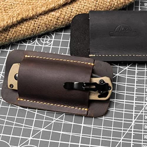 topstache Leather Knife Sheath Size S | Handmade Leather Holster for Belt, Darkbrown (70-120c) thumbnail 6