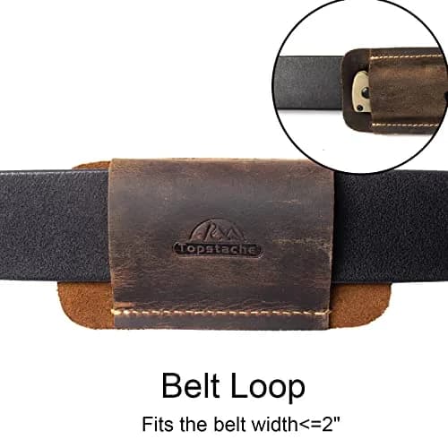 topstache Leather Knife Sheath Size S | Handmade Leather Holster for Belt, Darkbrown (70-120c) thumbnail 4