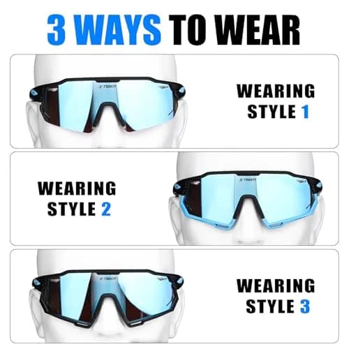 X-TIGER Polarized Cycling Glasses with 5 Interchangeable Lenses | MTB & Sports Sunglasses for Men Women thumbnail 2