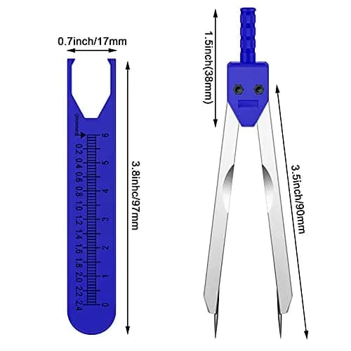 Frienda 2 Pieces Stainless Steel EKG Calipers Medical Caliper, Blue, Pink | Durable, Portable, Long-Lasting thumbnail 2