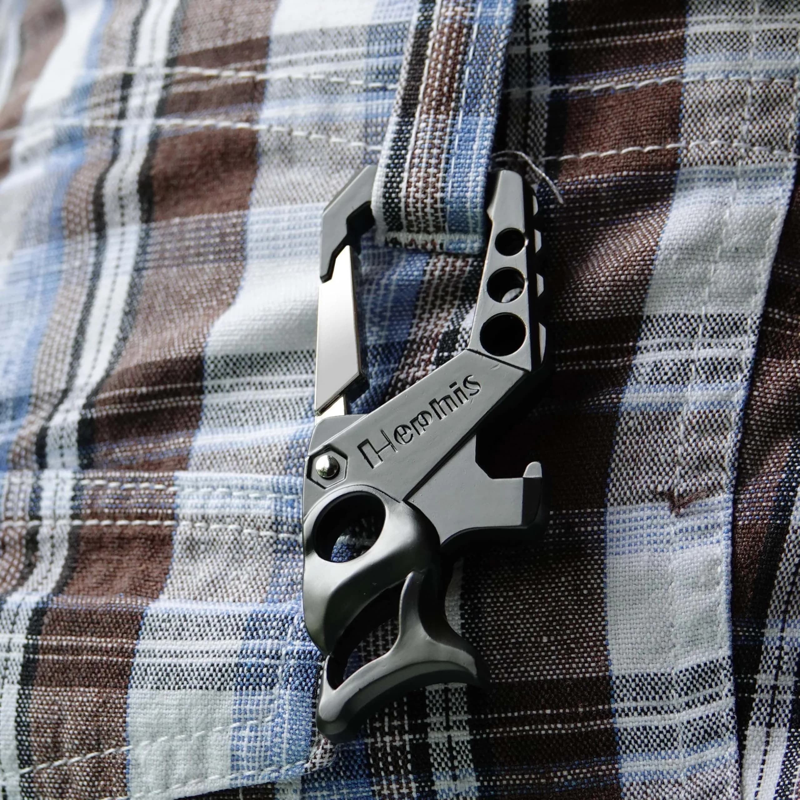 Hephis Heavy Duty Skull Metal Key Organizer, 57g | Multi-tool Keychain for Men thumbnail 2