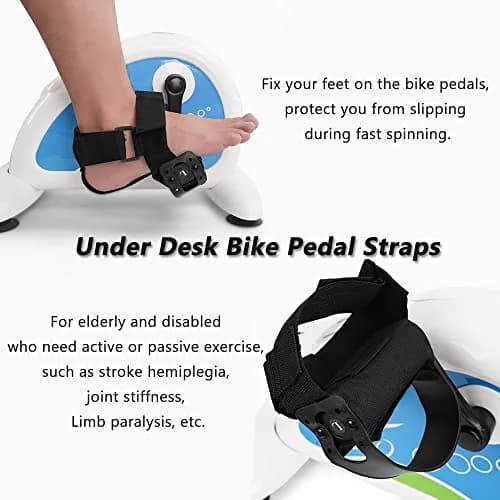 MESINURS Under Desk Bike Pedal Straps - Bicycle Foot Fixed Brace for Elderly & Disabled Leg Training, 2 PCS thumbnail 4