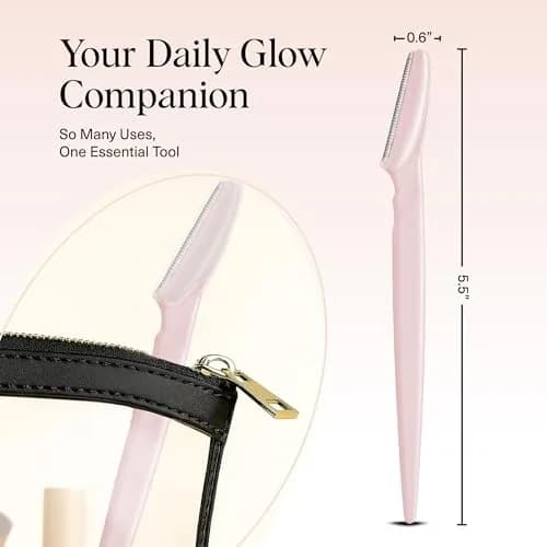 Kitsch Dermaplane Razor for Women Face – Blush, 12 Count (Pack of 1) | Gentle Exfoliation & Facial Hair Removal thumbnail 5