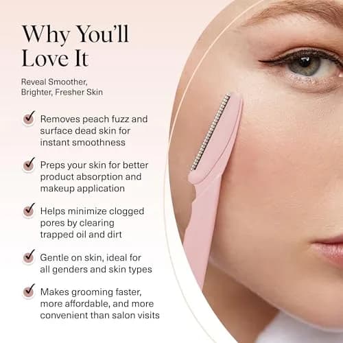 Kitsch Dermaplane Razor for Women Face – Blush, 12 Count (Pack of 1) | Gentle Exfoliation & Facial Hair Removal thumbnail 3