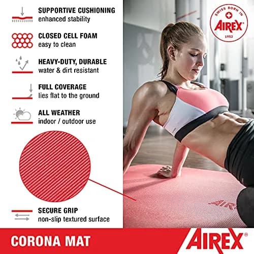 AIREX Corona 200 Premium Exercise Mat for Yoga, Physical Therapy, Rehabilitation, Balance & Stability Exercises, Pilates, Aerobics 78" x 39" | Soft, Durable Foam thumbnail 2