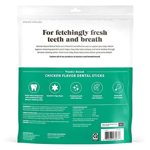 Wonder Bound Chicken Flavor Dental Sticks for Small/Medium Dogs (15-40 lbs) | Plaque & Tartar Control with Real Chicken (70-120 chars) thumbnail 2