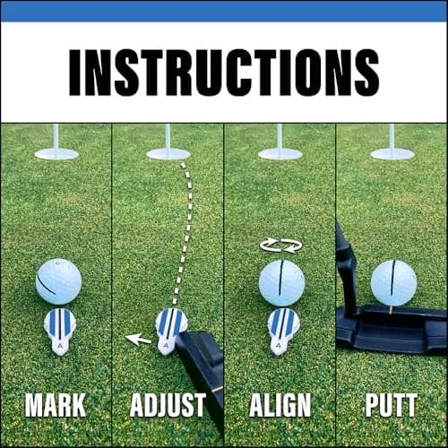 Alignment Ball Mark Blue Golf Ball Marker with 360° Rotating Alignment Aid | USGA Compliant thumbnail 3