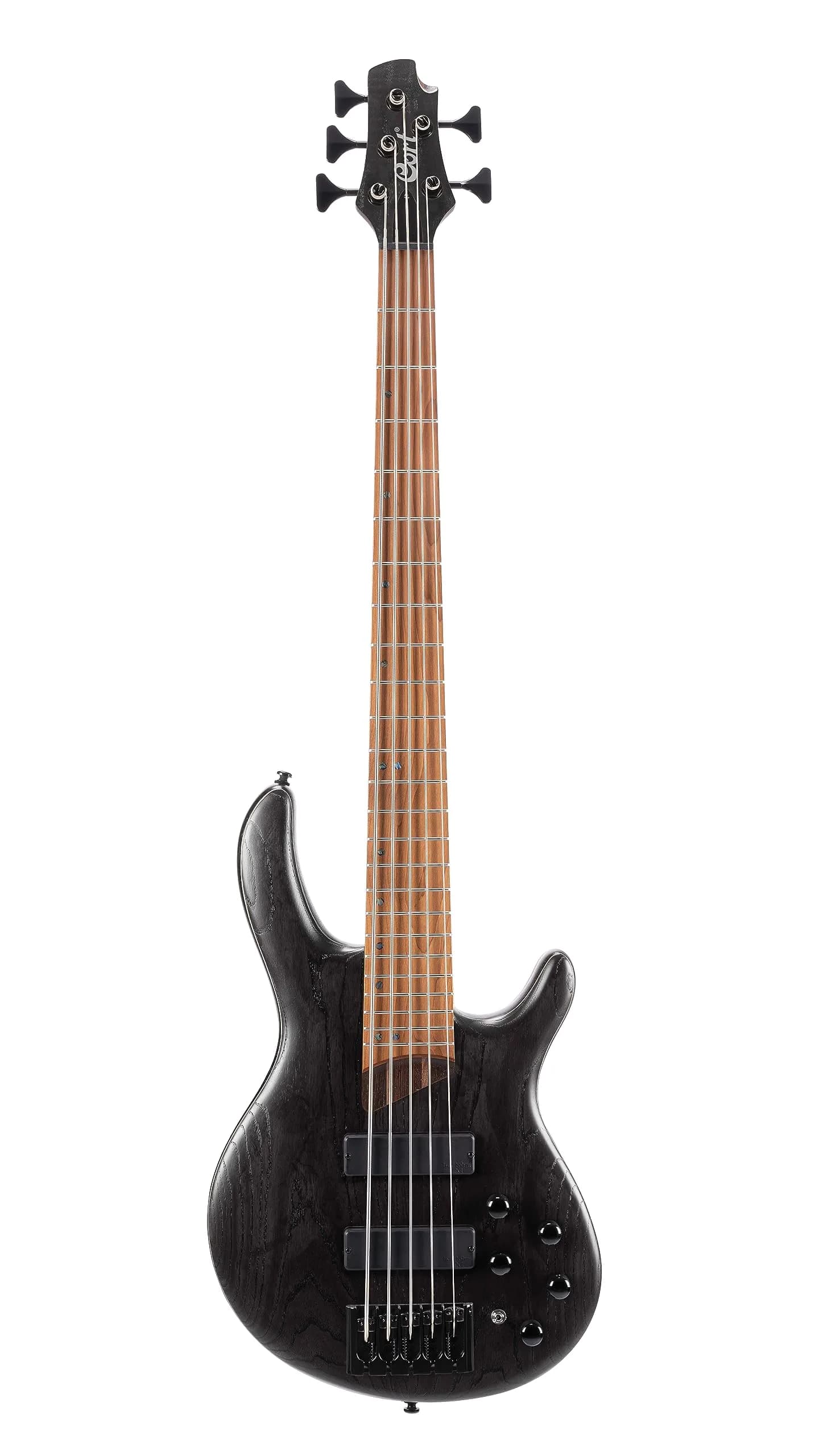 Cort Artisan Series B5 Element 5-String Bass Guitar, Open Pore Transparent Black | Roasted Maple & Ash Top — Open Pore Transparent Black