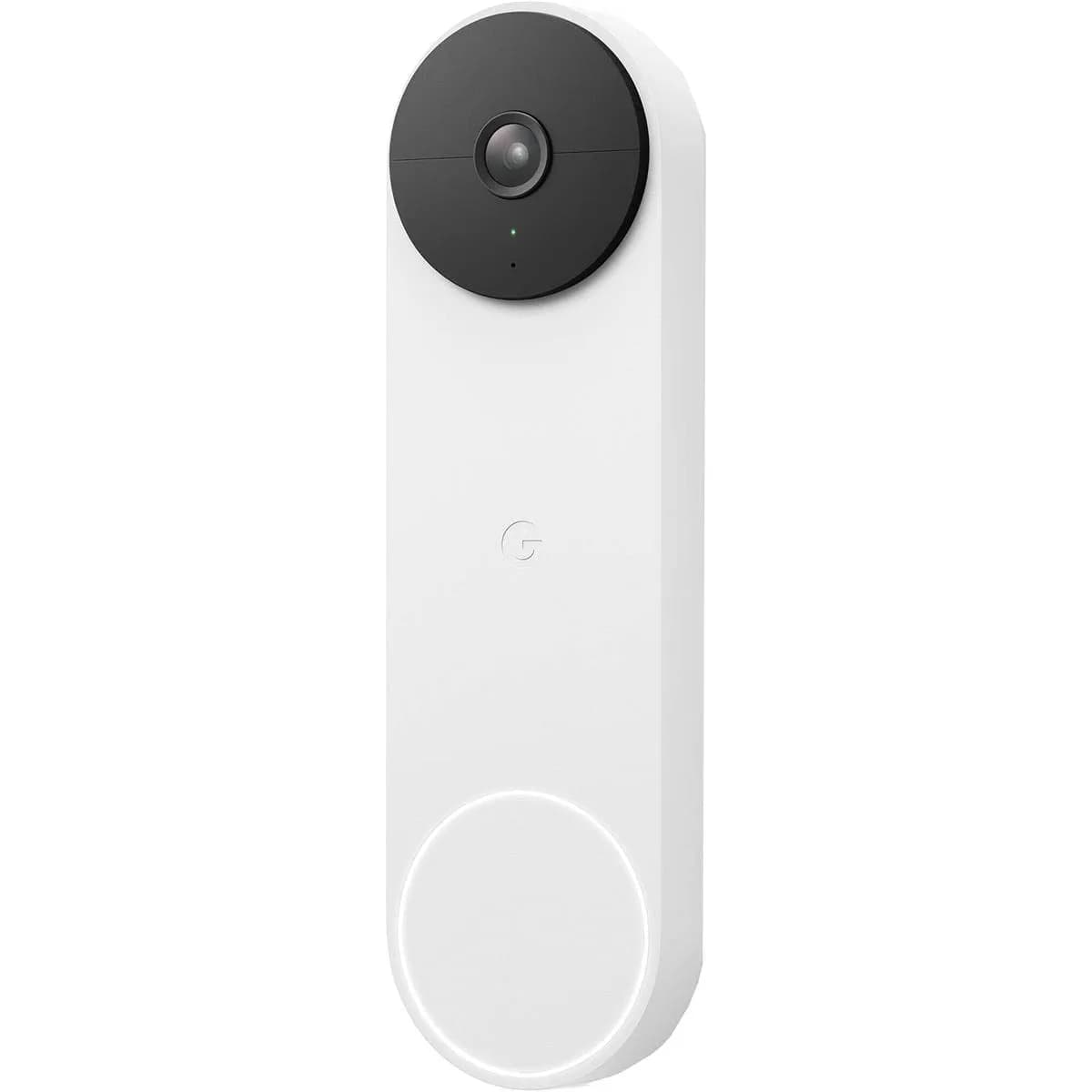 Google Nest Doorbell (Battery) - Snow | Wireless Video Doorbell with Night Vision