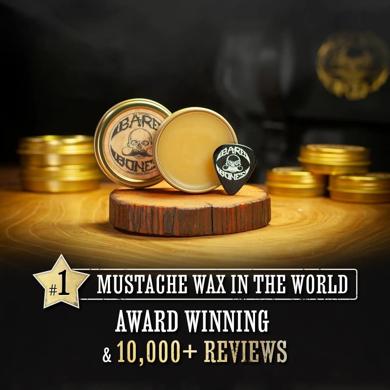 THE VINTAGE GROOMING CO. Bare Bones Mustache Wax Medium Hold 1 oz (28.35 g) | Tames Mustaches with Natural Ingredients - view 5