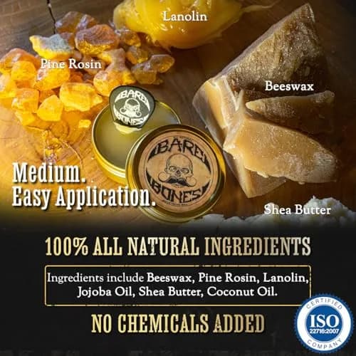 THE VINTAGE GROOMING CO. Bare Bones Mustache Wax Medium Hold 1 oz (28.35 g) | Tames Mustaches with Natural Ingredients thumbnail 7