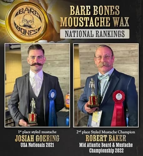 THE VINTAGE GROOMING CO. Bare Bones Mustache Wax Medium Hold 1 oz (28.35 g) | Tames Mustaches with Natural Ingredients thumbnail 2