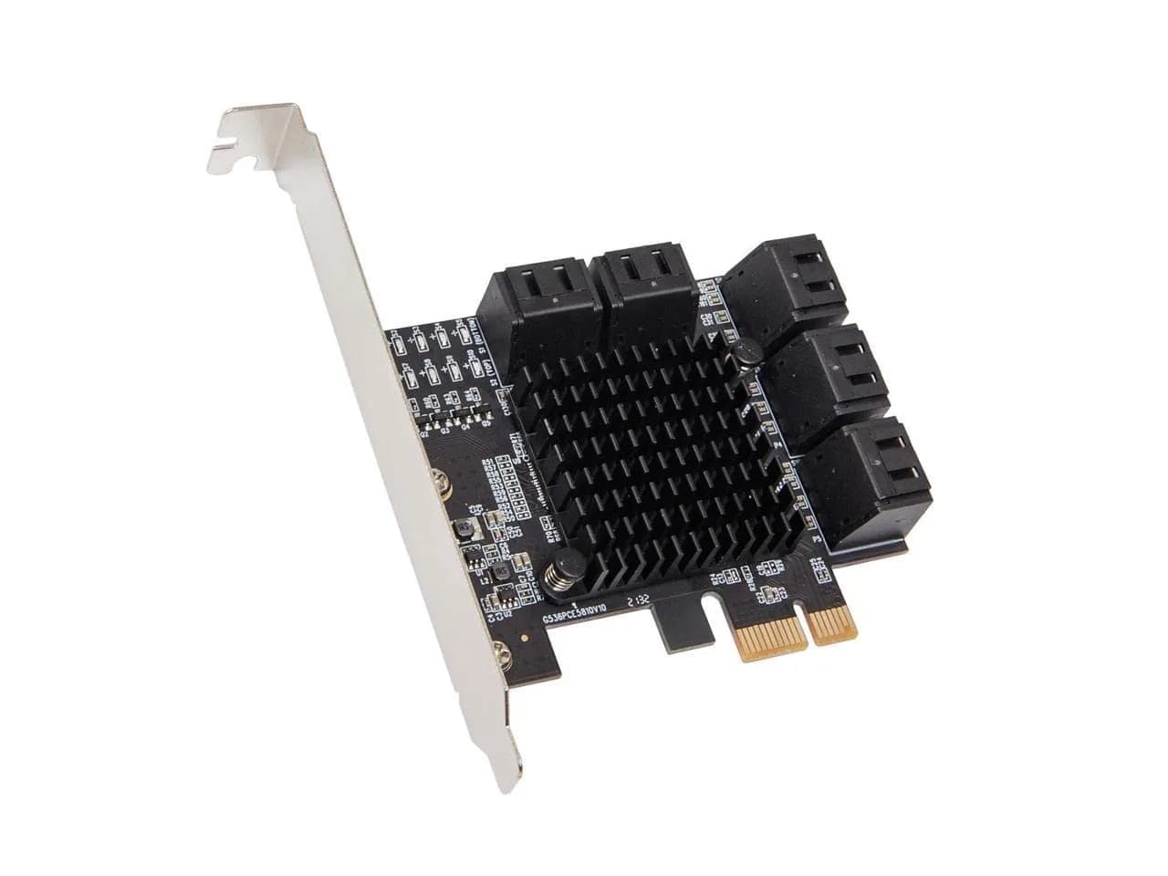 IO CREST 10 Port SATA Jmicron PCIe Expansion Card (SY-PEX40167) - main product image