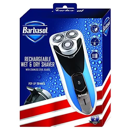 Barbasol Rechargeable Electric Wet and Dry Rotary Shaver with Pop Up Trimmer | 60 Min Shave Time thumbnail 1