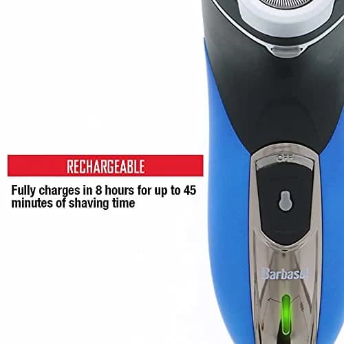 Barbasol Rechargeable Electric Wet and Dry Rotary Shaver with Pop Up Trimmer | 60 Min Shave Time thumbnail 5