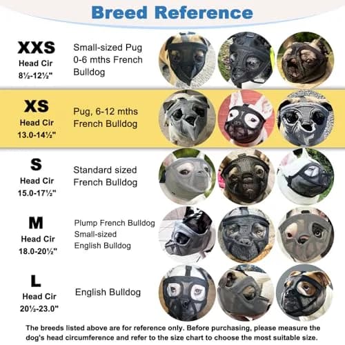 BARKLESS French Bulldog Muzzle, Full Panting Mesh Short Snout | Breathable, Adjustable, Suitable for Small Flat-Face Dogs thumbnail 5