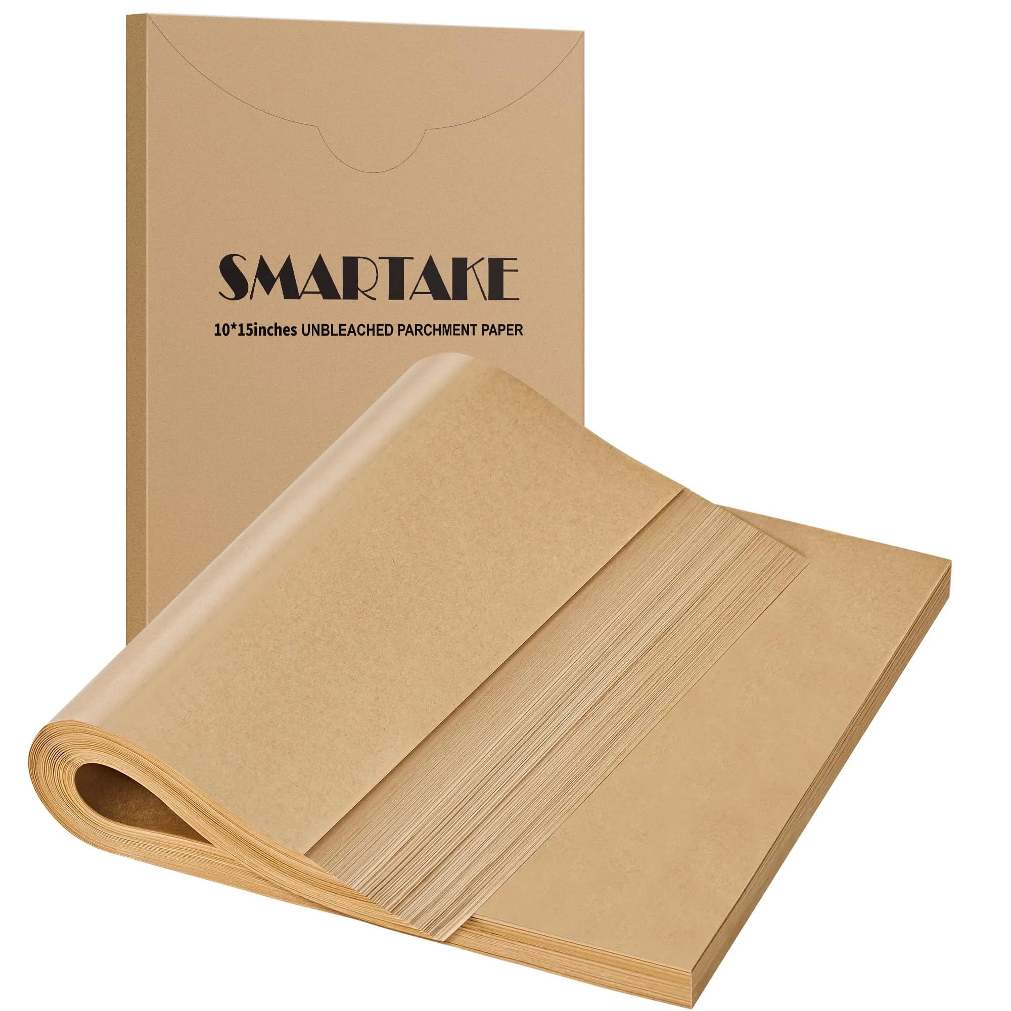SMARTAKE Parchment Paper Baking Sheets 200 pcs | Non-Stick, 10x15 Inches, Unbleached