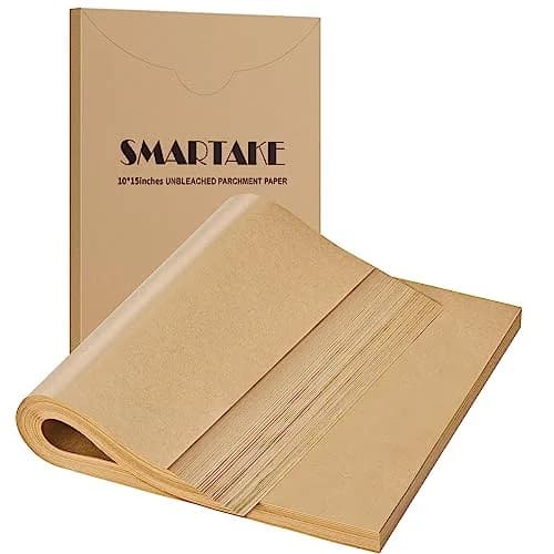 SMARTAKE Parchment Paper Baking Sheets 200 pcs | Non-Stick, 10x15 Inches, Unbleached thumbnail 1