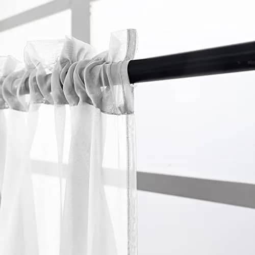 PearAge Beaded Triangle Sheer Valance Curtains 51x24 Inches | Elegant Farmhouse Window Decor thumbnail 5