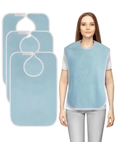 Utopia Towels Waterproof Terry Adult Bibs 18 x 30 Inch (Pack of 3, Blue) | Dignified Mealtime Protection thumbnail 1