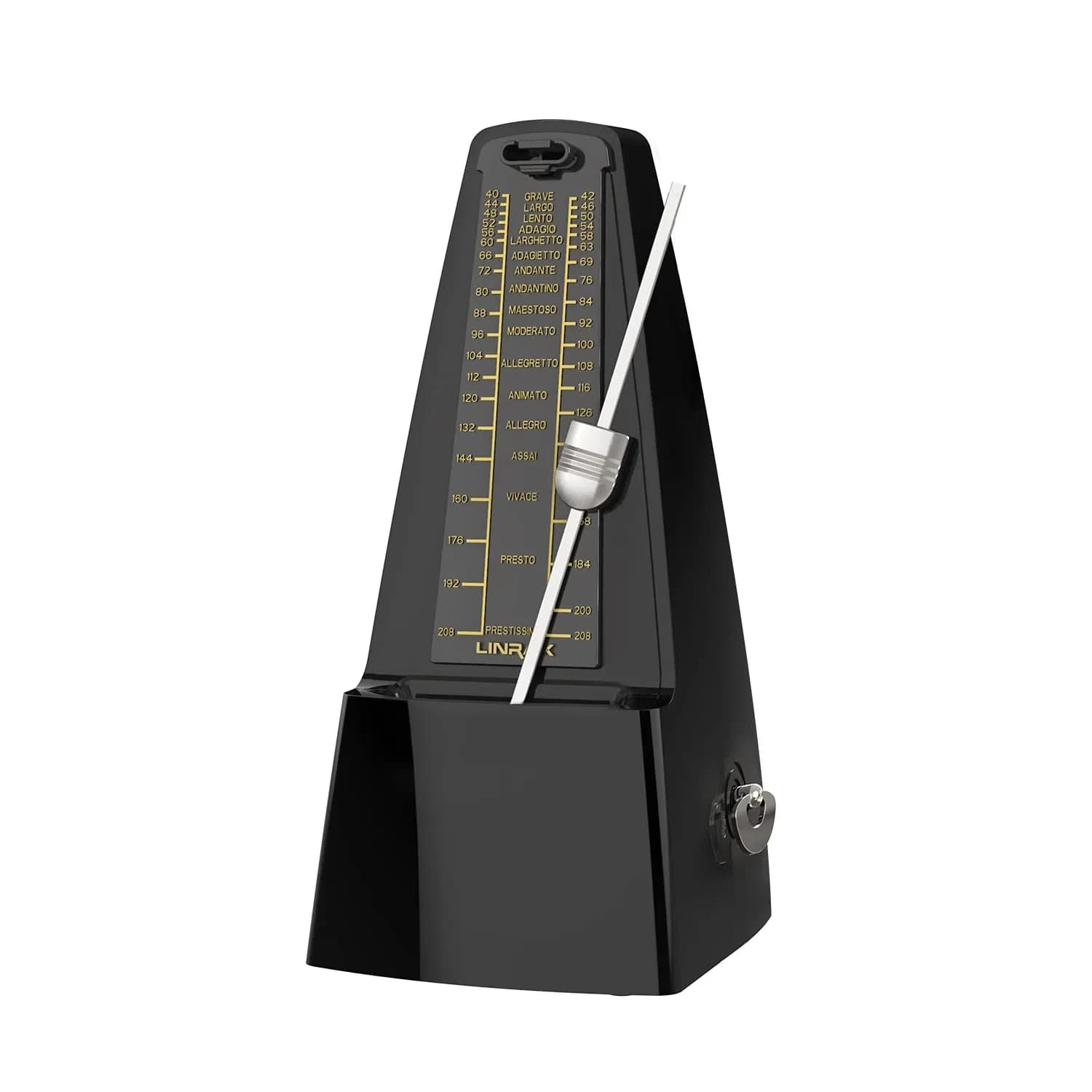 LINRAX M1 Mechanical Metronome for Piano Guitar Bass Ukulele Drum Violin Cello Saxophone Trumpet and Other Musical Instruments, Track Tempo and Beat, Loud Sound, High Precision, Black (0.54 kg)