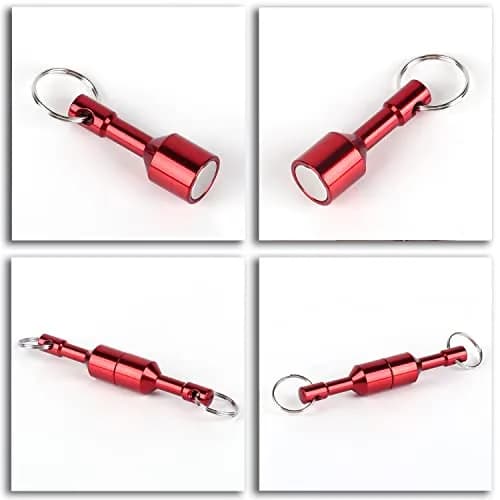 WELLZEER Red Keychain Magnet for Testing Brass, N52 Neodymium, 15mm x 45mm (2-Pack) | Strong Rare Earth Magnet for Jewelry & Metals thumbnail 2