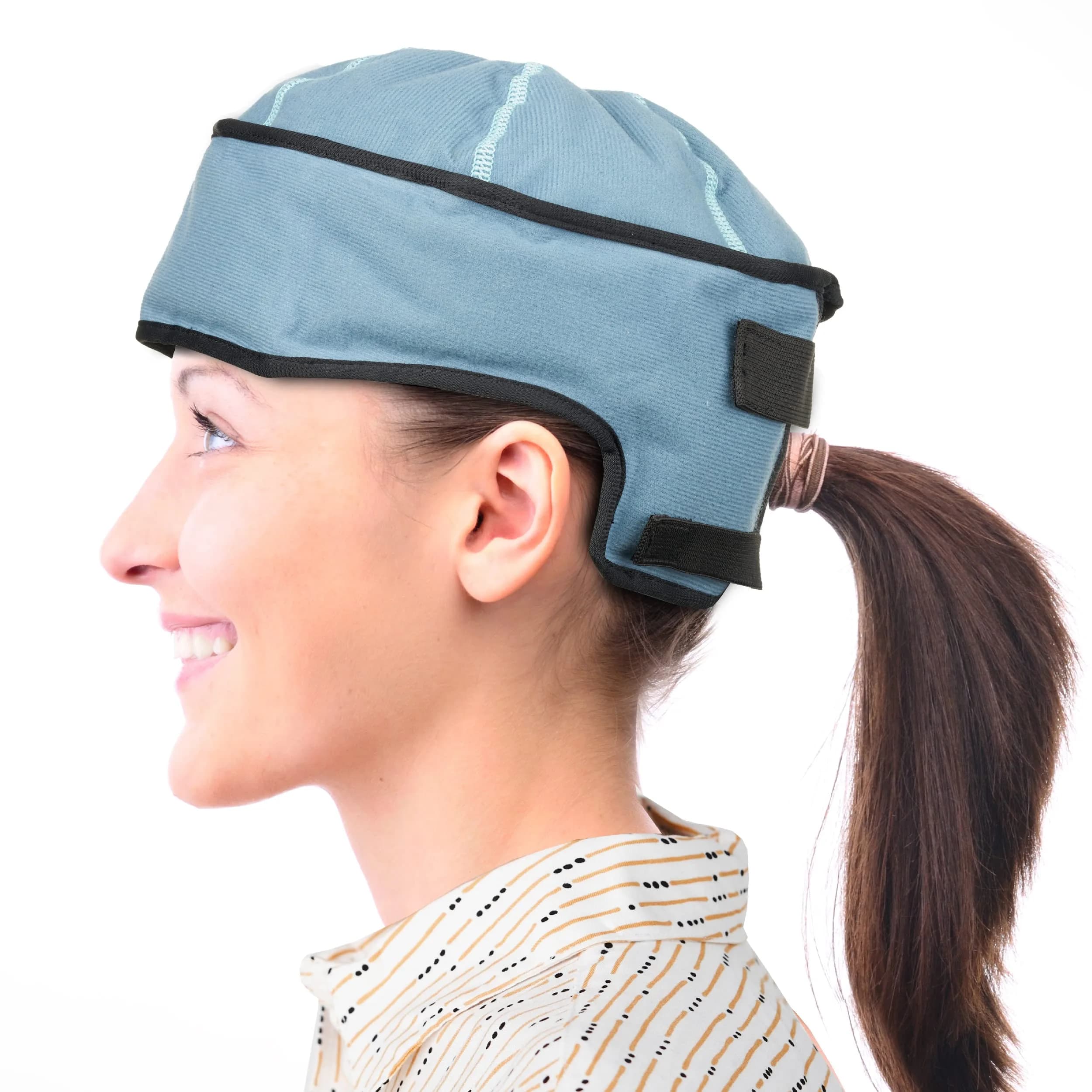 NatraCure Cold Cap for Chemotherapy Patients | Hair Loss Prevention & Comfort (One Size) — Ash Blue