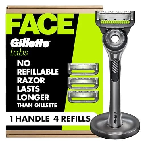 Gillette Labs Razor for Men, Handle + 4 Refills | Exfoliating & Magnetic Stand thumbnail 1