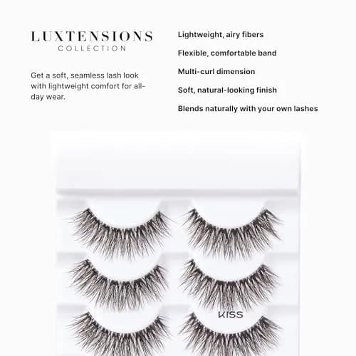 KISS Lash Couture LuXtensions Velvet False Eyelashes | 12mm, 1 Pair Strip Lashes thumbnail 6