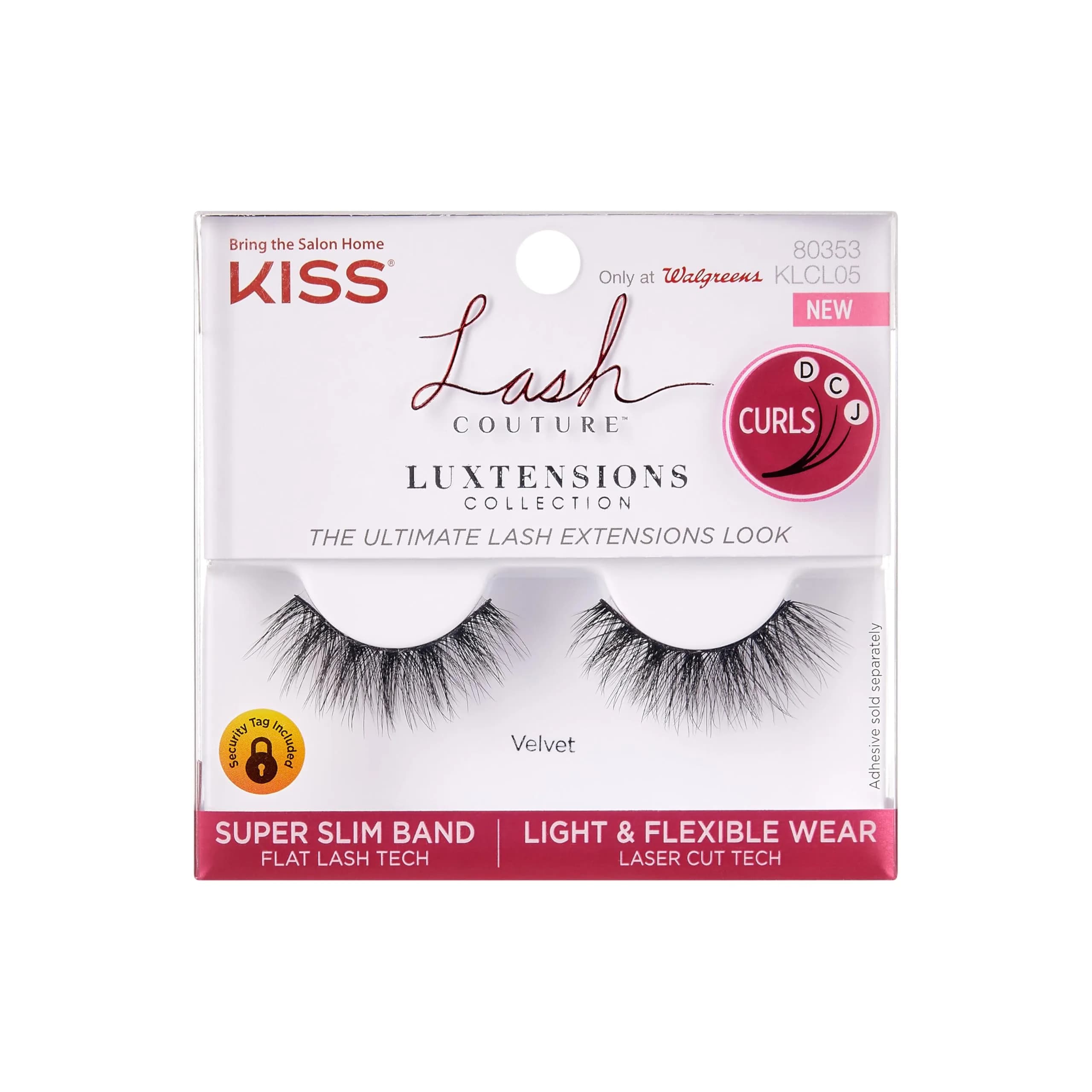 KISS Lash Couture LuXtensions Velvet False Eyelashes | 12mm, 1 Pair Strip Lashes — Velvet