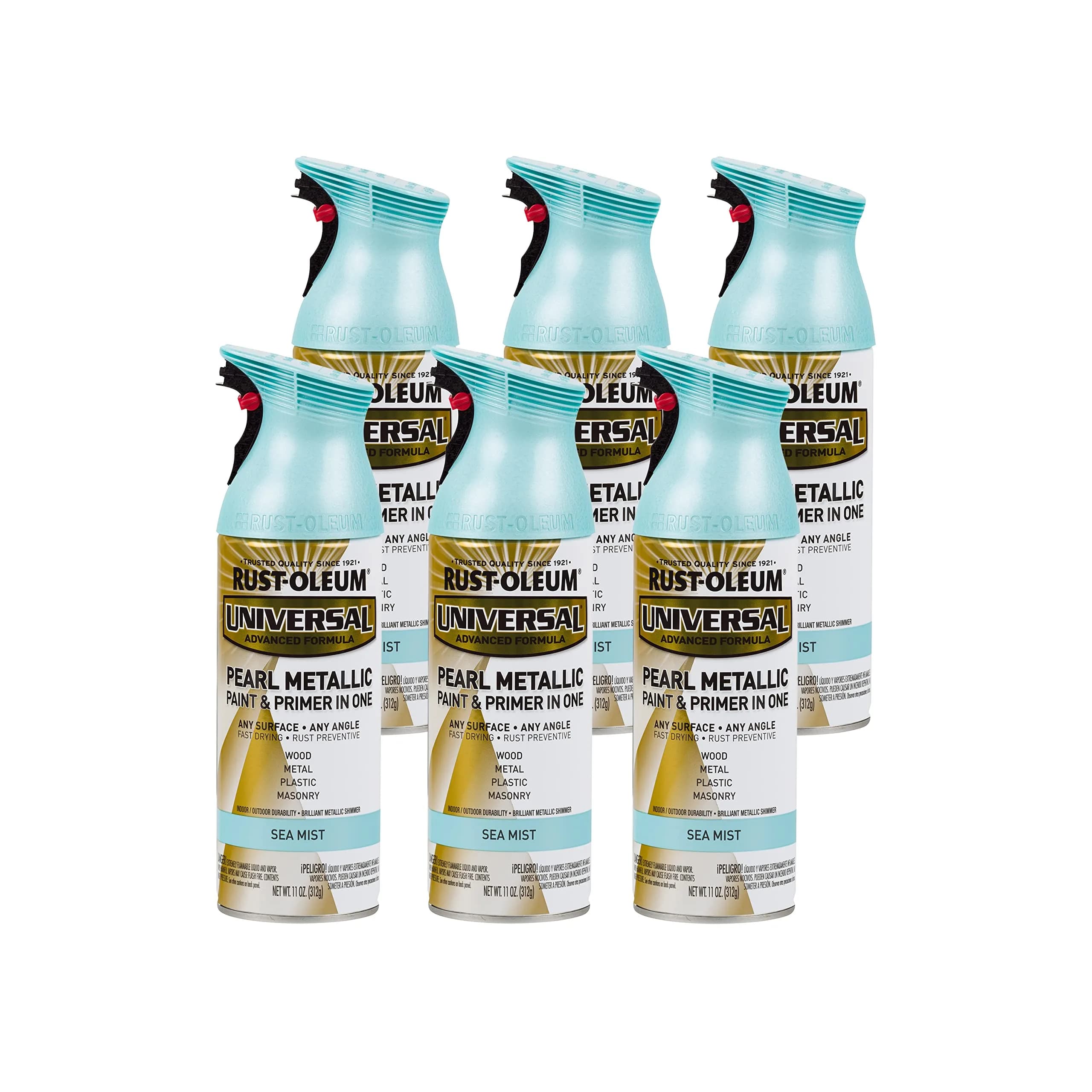 Rust-Oleum Universal All Surface Clear Topcoat Spray 11 oz (Pack of 6) in Sea Mist Metallic - main product image