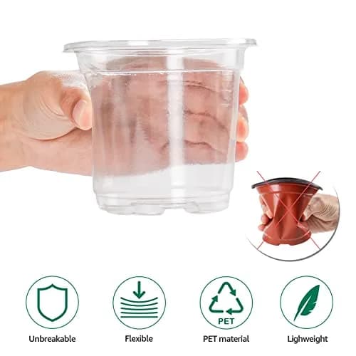 Bluepro Nursery Pots with Humidity Domes, 4 Inch | Clear Plastic for Seed Starting & Propagation thumbnail 4