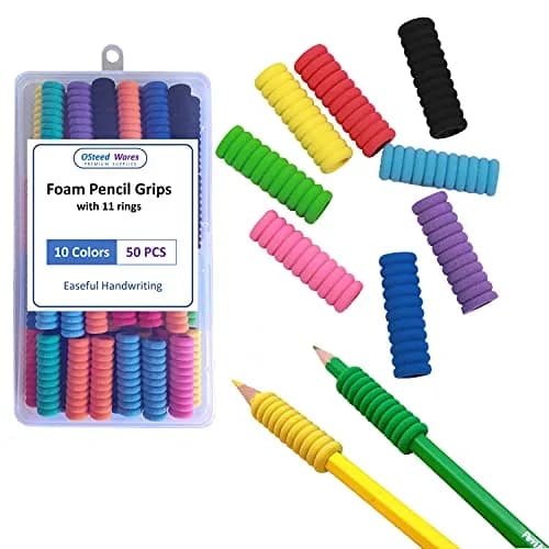 OSteed Foam Pencil Grips 50 Pcs (1.28cm Diameter) | Bulk Pack for Kids & Adults Handwriting Aid thumbnail 1