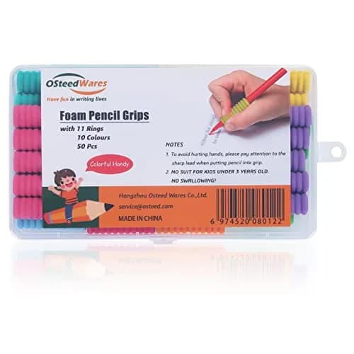 OSteed Foam Pencil Grips 50 Pcs (1.28cm Diameter) | Bulk Pack for Kids & Adults Handwriting Aid thumbnail 7