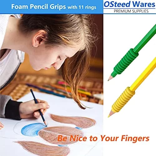 OSteed Foam Pencil Grips 50 Pcs (1.28cm Diameter) | Bulk Pack for Kids & Adults Handwriting Aid thumbnail 3