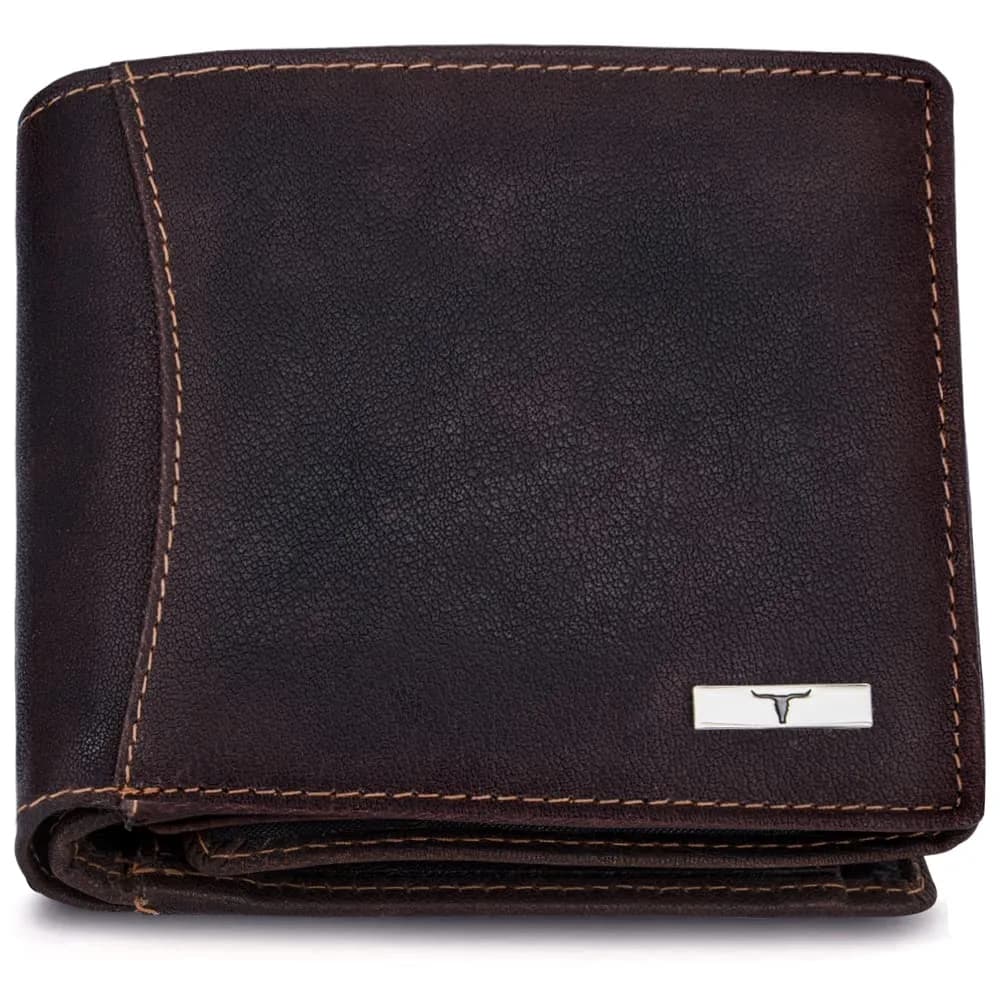 URBAN FOREST Oliver Leather Wallet for Men, Vintage Brown, RFID Protected | 13cm x 11.4cm x 1.27cm