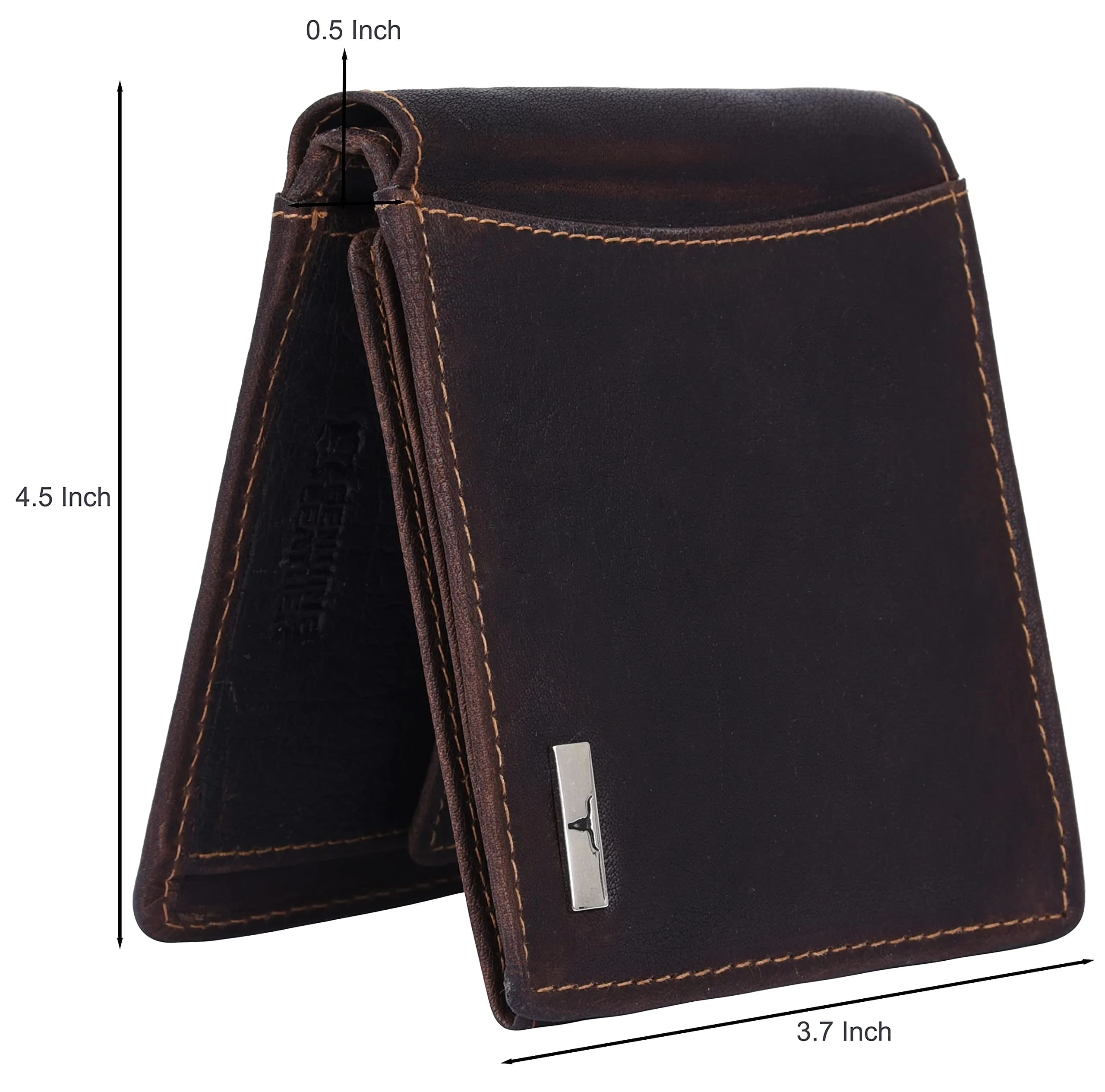 URBAN FOREST Oliver Leather Wallet for Men, Vintage Brown, RFID Protected | 13cm x 11.4cm x 1.27cm - view 6