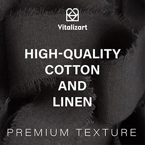 Vitalizart Black Cotton Linen Ribbon with Spool 4.57 m (5 Yd) | Handmade Fringe Fabric for Crafts thumbnail 5